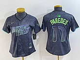 Women's Tampa Bay Rays #17 Isaac Paredes Charcoal 2024 City Connect Limited Cool Base Jersey,baseball caps,new era cap wholesale,wholesale hats