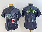 Women's Tampa Bay Rays #17 Isaac Paredes Charcoal 2024 City Connect Limited Cool Base Jerseys,baseball caps,new era cap wholesale,wholesale hats