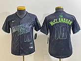 Women's Tampa Bay Rays #18 Shane McClanahan Number Charcoal 2024 City Connect Limited Stitched Jersey,baseball caps,new era cap wholesale,wholesale hats