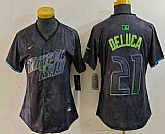 Women's Tampa Bay Rays #21 Jonny DeLuca Charcoal 2024 City Connect Limited Stitched Jersey,baseball caps,new era cap wholesale,wholesale hats