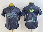 Women's Tampa Bay Rays #22 Jose Siri Charcoal 2024 City Connect Limited Stitched Jersey,baseball caps,new era cap wholesale,wholesale hats