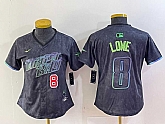 Women's Tampa Bay Rays #8 Brandon Lowe Charcoal 2024 City Connect Player Number Limited Cool Base Jerseys,baseball caps,new era cap wholesale,wholesale hats