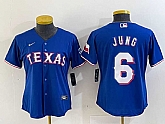 Women's Texas Rangers #6 Josh Jung Blue Stitched MLB Cool Base Nike Jersey,baseball caps,new era cap wholesale,wholesale hats