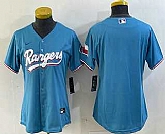 Women's Texas Rangers Blank Number Light Blue Team Logo Cool Base Jersey,baseball caps,new era cap wholesale,wholesale hats