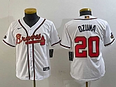 Youth Atlanta Braves #20 Marcell Ozuna White Gold World Series Champions Cool Base Stitched Jersey,baseball caps,new era cap wholesale,wholesale hats