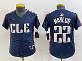 Youth Cleveland Guardians #22 Josh Naylor Navy 2024 City Connect Limited Stitched Jersey,baseball caps,new era cap wholesale,wholesale hats