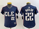 Youth Cleveland Guardians #22 Josh Naylor Number Navy 2024 City Connect Limited Stitched Jersey,baseball caps,new era cap wholesale,wholesale hats