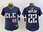 Youth Cleveland Guardians #22 Josh Naylor Number Navy 2024 City Connect Limited Stitched Jerseys,baseball caps,new era cap wholesale,wholesale hats