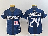 Youth Detroit Tigers #24 Miguel Cabrera Navy 2024 City Connect Cool Base Limited Stitched Jerseys,baseball caps,new era cap wholesale,wholesale hats