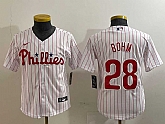 Youth Philadelphia Phillies #28 Alec Bohm White Cool Base Jersey,baseball caps,new era cap wholesale,wholesale hats