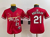 Youth St Louis Cardinals #21 Lars Nootbaar Red 2024 City Connect Limited Stitched Baseball Jersey,baseball caps,new era cap wholesale,wholesale hats