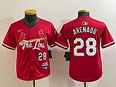 Youth St Louis Cardinals #28 Nolan Arenado Red 2024 City Connect Limited Stitched Baseball Jersey,baseball caps,new era cap wholesale,wholesale hats