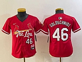 Youth St Louis Cardinals #46 Paul Goldschmidt Red 2024 City Connect Limited Stitched Baseball Jersey,baseball caps,new era cap wholesale,wholesale hats