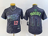 Youth Tampa Bay Rays #17 Isaac Paredes Charcoal 2024 City Connect Limited Cool Base Jerseys,baseball caps,new era cap wholesale,wholesale hats