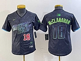 Youth Tampa Bay Rays #18 Shane McClanahan Charcoal 2024 City Connect Player Number Limited Cool Base Jerseys,baseball caps,new era cap wholesale,wholesale hats