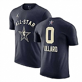 Men's 2024 All-Star #0 Damian Lillard Navy T-Shirt,baseball caps,new era cap wholesale,wholesale hats