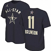 Men's 2024 All-Star #11 Jalen Brunson Navy T-Shirt,baseball caps,new era cap wholesale,wholesale hats