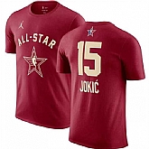 Men's 2024 All-Star #15 Nikola Jokic Crimson T-Shirt,baseball caps,new era cap wholesale,wholesale hats