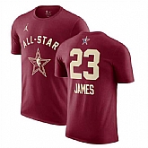 Men's 2024 All-Star #23 LeBron James Crimson T-Shirt,baseball caps,new era cap wholesale,wholesale hats