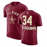 Men's 2024 All-Star #34 Giannis Antetokounmpo Crimson T-Shirt,baseball caps,new era cap wholesale,wholesale hats