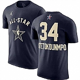 Men's 2024 All-Star #34 Giannis Antetokounmpo Navy T-Shirt,baseball caps,new era cap wholesale,wholesale hats