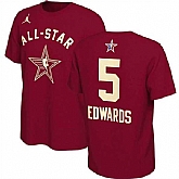 Men's 2024 All-Star #5 Anthony Edwards Crimson T-Shirt,baseball caps,new era cap wholesale,wholesale hats