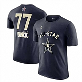 Men's 2024 All-Star #77 Luka  Navy T-Shirt,baseball caps,new era cap wholesale,wholesale hats