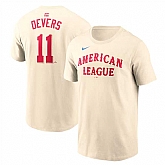 Men's American League #11 Rafael Devers Cream 2024 All-Star Name & Number T-Shirt,baseball caps,new era cap wholesale,wholesale hats