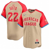 Men's American League #22 Juan Soto Cream 2024 All-Star Limited Stitched Baseball Jersey,baseball caps,new era cap wholesale,wholesale hats