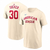 Men's American League #30 Kyle Tucker Cream 2024 All-Star Name & Number T-Shirt,baseball caps,new era cap wholesale,wholesale hats