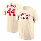 Men's American League #44 Yordan Alvarez Cream 2024 All-Star Name & Number T-Shirt,baseball caps,new era cap wholesale,wholesale hats