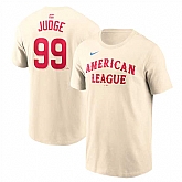 Men's American League #99 Aaron Judge Cream 2024 All-Star Name & Number T-Shirt,baseball caps,new era cap wholesale,wholesale hats