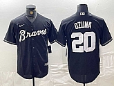 Men's Atlanta Braves #20 Marcell Ozuna Black Cool Base Stitched Baseball Jersey,baseball caps,new era cap wholesale,wholesale hats