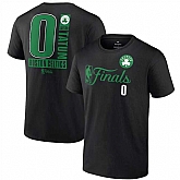 Men's Boston Celtics #0 Jayson Tatum Black 2024 Finals Inbound Pass Name & Number T-Shirt,baseball caps,new era cap wholesale,wholesale hats