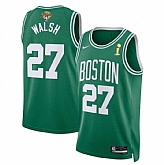 Men's Boston Celtics #27 Jordan Walsh Kelly Green 2024 Finals Champions Icon Edition Stitched Basketball Jersey Dzhi,baseball caps,new era cap wholesale,wholesale hats