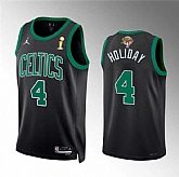 Men's Boston Celtics #4 Jrue Holiday Black 2024 Finals Champions Statement Edition Stitched Basketball Jersey Dzhi,baseball caps,new era cap wholesale,wholesale hats