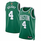 Men's Boston Celtics #4 Jrue Holiday Green 2024 Finals Champions Icon Edition Stitched Basketball Jersey Dzhi,baseball caps,new era cap wholesale,wholesale hats