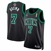 Men's Boston Celtics #7 Jaylen Brown Black 2024 Finals Champions Statement Edition Stitched Basketball Jersey Dzhi,baseball caps,new era cap wholesale,wholesale hats