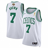 Men's Boston Celtics #7 Jaylen Brown White 2024 Finals Champions Association Edition Stitched Basketball Jersey Dzhi,baseball caps,new era cap wholesale,wholesale hats