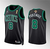 Men's Boston Celtics #8 Kristaps Porzingis Black 2024 Finals Champions Statement Edition Stitched Basketball Jersey Dzhi,baseball caps,new era cap wholesale,wholesale hats