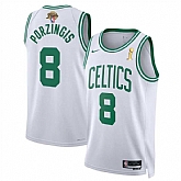 Men's Boston Celtics #8 Kristaps Porzingis White 2024 Finals Champions Association Edition Stitched Basketball Jersey Dzhi,baseball caps,new era cap wholesale,wholesale hats