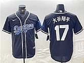 Men's Brooklyn Dodgers #17 Shohei Ohtani Black Cool Base With Patch Stitched Jersey,baseball caps,new era cap wholesale,wholesale hats