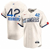 Men's Brooklyn Dodgers #42 Jackie Robinson Cream 2024 City Connect Limited Stitched Baseball Jersey Dzhi,baseball caps,new era cap wholesale,wholesale hats