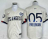 Men's Brooklyn Dodgers #5 Freddie Freeman Cream 2024 City Connect Limited Stitched Baseball Jersey,baseball caps,new era cap wholesale,wholesale hats