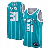 Men's Charlotte Hornets #31 Tidjane Salaun Teal 2024 Draft Icon Edition Stitched Basketball Jersey Dzhi,baseball caps,new era cap wholesale,wholesale hats