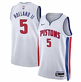 Men's Detroit Pistons #5 Ron Holland II White 2024 Draft Association Edition Stitched Jersey Dzhi,baseball caps,new era cap wholesale,wholesale hats