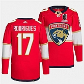 Men's Florida Panthers #17 Evan Rodrigues Red Home 2024 Stanley Cup Champions Stitched Jersey Dzhi,baseball caps,new era cap wholesale,wholesale hats