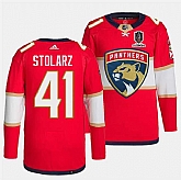 Men's Florida Panthers #41 Anthony Stolarz Red Home 2024 Stanley Cup Champions Stitched Jersey Dzhi,baseball caps,new era cap wholesale,wholesale hats