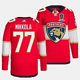 Men's Florida Panthers #77 Niko Mikkola Red Home 2024 Stanley Cup Champions Stitched Jersey Dzhi,baseball caps,new era cap wholesale,wholesale hats