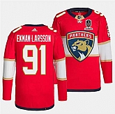 Men's Florida Panthers #91 Oliver Ekman-Larsson Red Home 2024 Stanley Cup Champions Stitched Jersey Dzhi,baseball caps,new era cap wholesale,wholesale hats